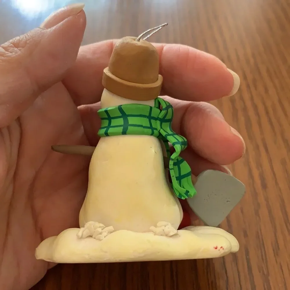 Hallmark Jan Karon snowman with apples Christmas tree ornament‎